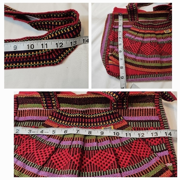 Hand Crafted bag multicolored tote style Pinzon Artesanias Handmade embroidery - Picture 9 of 17